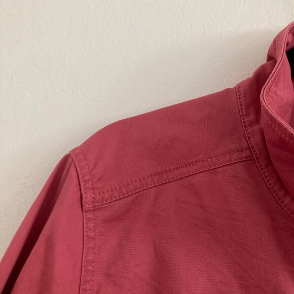 LL Bean Pink Full Zip Jacket 100% Cotton Preppy Classic Travel Lightweight 1X - Picture 3 of 13